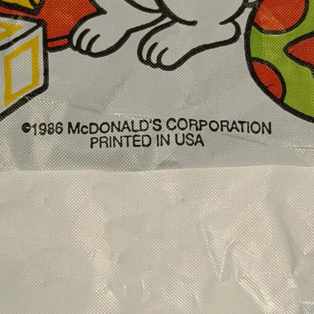 Vintage 1986 McDonald's Plastic Child's Bib and 1970’s Plastic Hand Puppets